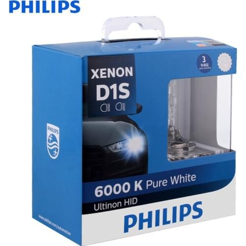 Philips HID 6000K D1S D2S D2R D3S D4S Ultinon Cool Blue Xenon White Light Car Upgrade Headlight Bulbs Flash Quick Start, Pair