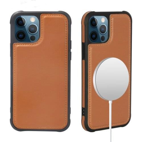 Magnetic for Magsafe For iPhone12 Case Luxury Leather Phone Case For iPhone 12ProMax 12 Mini Case Cover Support Wireless Charger