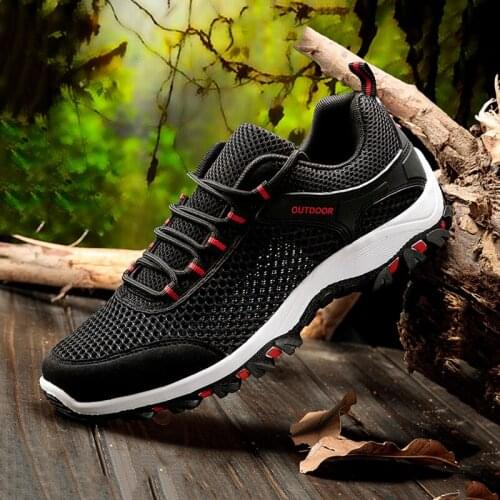New mens sports sneakers outdoor running comfortable breathable mesh fashion jogging elastic shock absorption