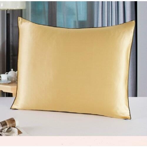 Bedding Pillowcases 100% Silk Single Side Pillow Cover Black Border Sublimation Solid Backdrop Soft Decorative For Cushion