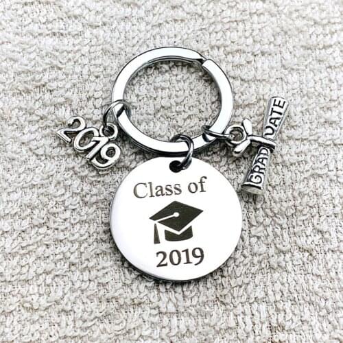 Oeinin Creative Keychain Man Class Of 2021 Key Chain Bags Boy Letter Color Key Ring Doctorial Hat Zinc Alloy Accessories Brelok