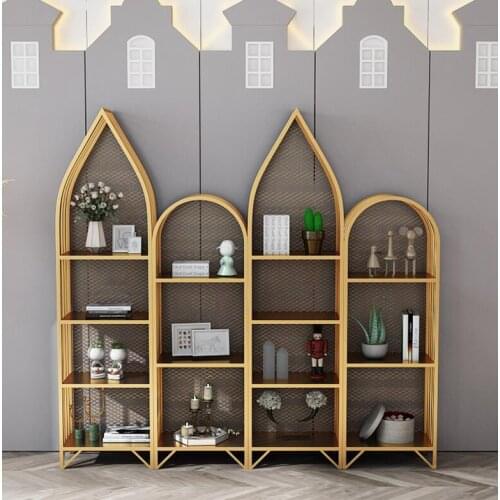 Nordic iron shelf landing childrens room bookshelf net red cosmetics storage display frame decoration frame