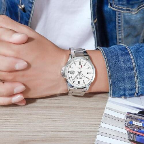 SKMEI 1654 Men Luxury Gold Quartz Watch Date Display Wristwatches Fashion Business Male Watches Steel Strap Gift Clock Dropship