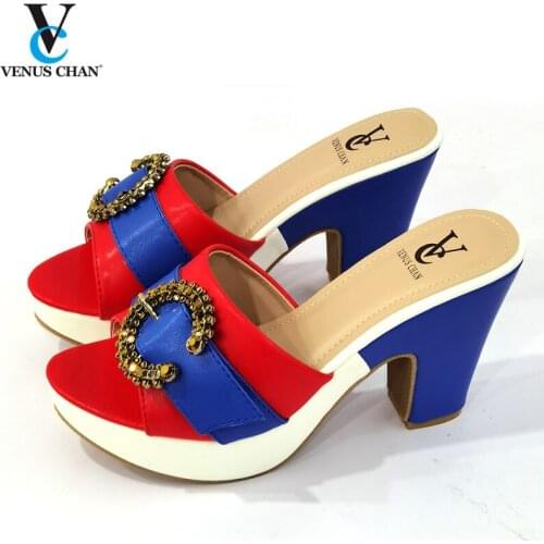 Special Blue Color Shoes with Platform High Quality 2021 Summer New Arrivals Slingbacks Slipper for Wedding Party
