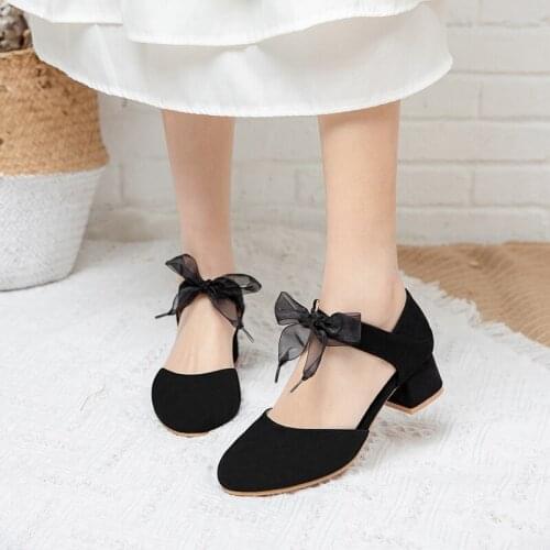 Platform Heels Mary Jane Womens Shoes New Style Thick Heel Shoes Female Round Toe Gothic Lace Lolita Pumps Size 47