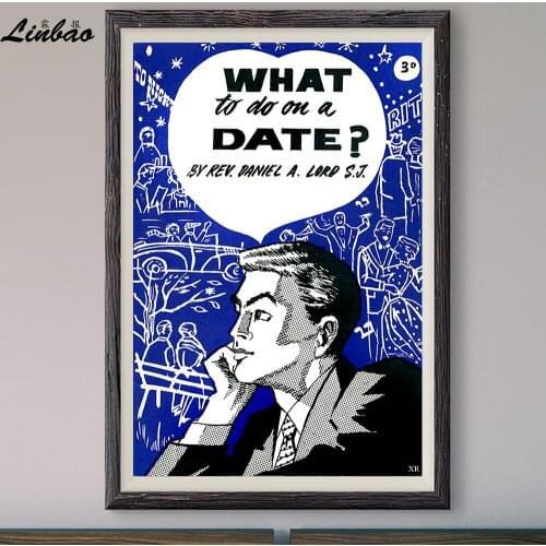 V232 1958 What to Do on a Date？ Vintage Classic Movie Print Silk Poster Home Deco Wall Art Gift