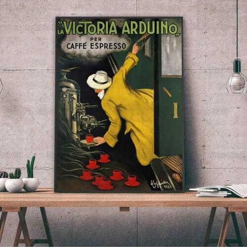 La Victoria Arduino Cafe Espresso Vintage Poster Funny Coffee Drinking Canvas Painting Wall Art Decor