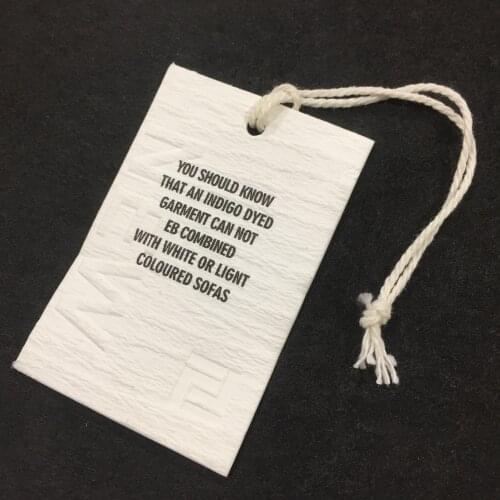 Swing Tags Fancy Paper 128g Embossed Eco-Friendly For Clothes