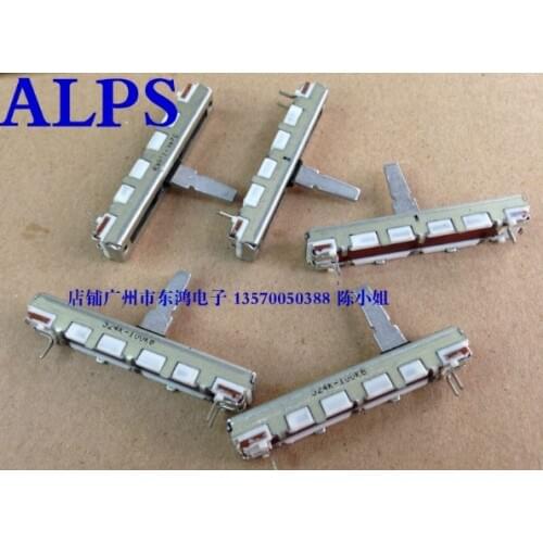 Japan sliding potentiometer single with midpoint mid ALPS 45mm B100K 100KB 4.5cm shaft 15MM trip 30MM switch