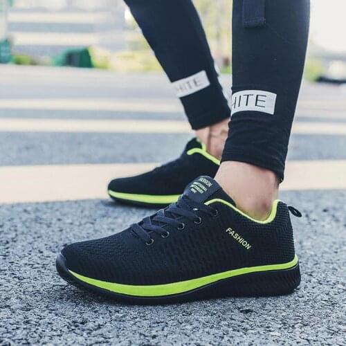 Plus Size Summer Lightweight Sports Shoes Men Running Shoes Sport Men Black Sneakers Man Green Women Trainers 2021 Boty GME-1542