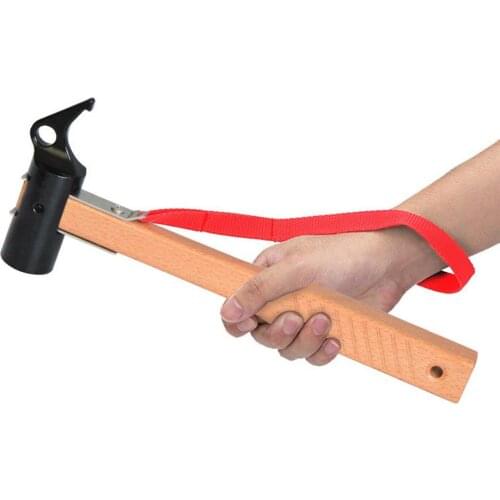 1pc Multi-function Camping Nail Hammer Stainless Steel Tent Stake Hammer With Lanyard For Backpacking Hiking Camping Tools