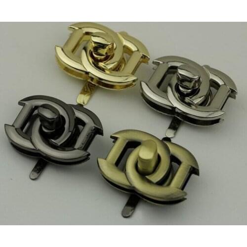 10 pcs/lot Luggage hardware accessories pale golden die casting twist lock mortise lock bag lock hardware accessories