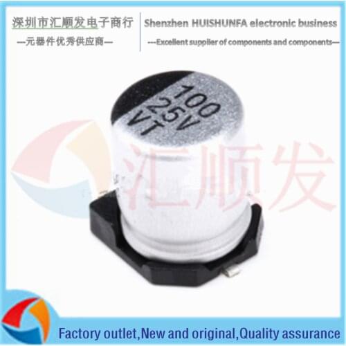 10PCS!!! High quality SMD aluminum electrolytic capacitor 25V 100UF volume 6.3*7.7MM SMD SMD electrolysis