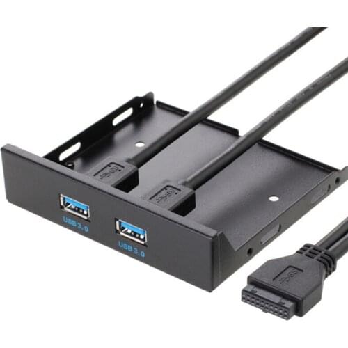 19+1 20Pin 2 Port USB3.0 Front Panel Combo Bracket USB 3.0 Hub Adapter for PC Desktop 3.5" FDD Floppy Disk Drive Bay