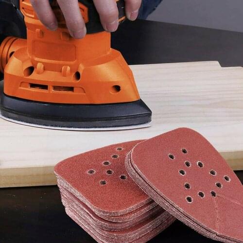 50pcs Mouse Detail Sander Sandpaper Hook Loop Sanding Pads 60-220 Grit Sanding Discs Mouse Sandpaper Outils Abrasifs