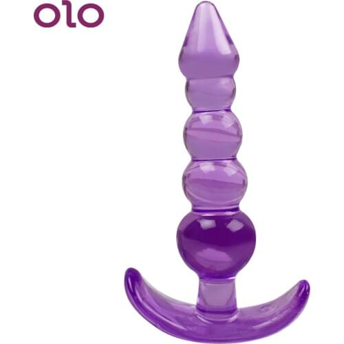 OLO G-spot Butt Plug Anal Beads Jelly Anal Plug Prostate Massager Silicone Erotic Products Adult Sex Toys For Woman Men Gay