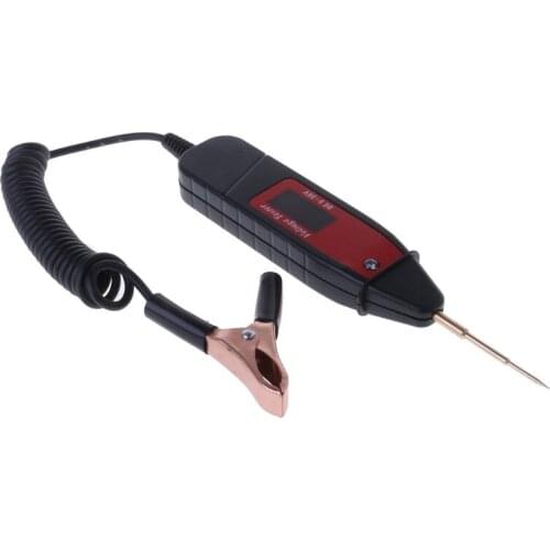 1.65m Spring Line Car Digital Electric Voltage Test Pen Probe Detector Tester With LED Light for Auto Car Testing Tool