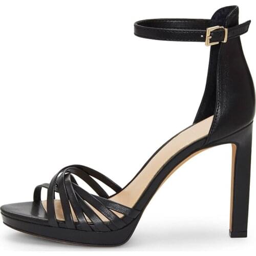 Black Cross Straps Sandals Ankle Strap Stilettos Low Platform Thin High Heels Plus Size 15 16 Customization Fashion Women Shoes