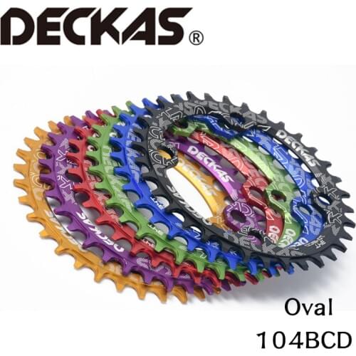 DECKAS Oval MTB Bike Wide Narrow Chain ring 104 BCD 32T 34T 36T 38T crankset Tooth plate Parts crankset Single Tooth plate Parts