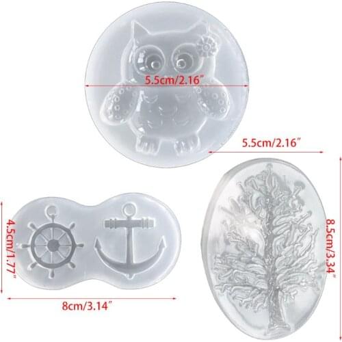 Tree owl ship rudder Necklace pendant Silicone Mold Resin Silicone Mould MXME