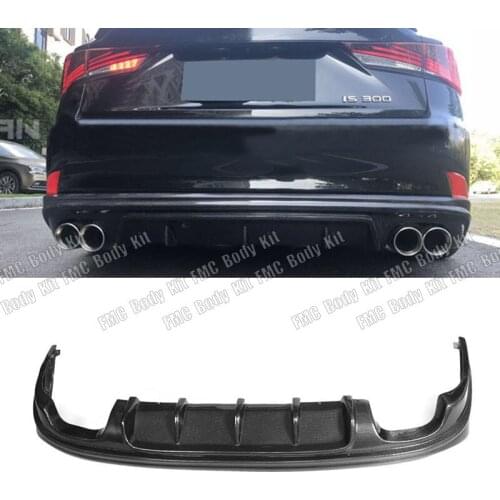 Carbon Fiber Rear Bumper Diffuser Lip Spoiler for Lexus IS ISF Sedan 4 Door IS200T IS250 IS300 IS350 13-16 Four Outlet Diffuser