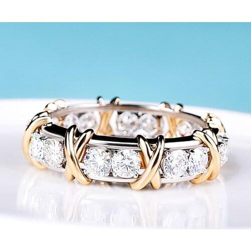 Designer original 925 sterling silver cross ring couple rose gold engagement luxury wedding banquet exquisite party gift jewelry