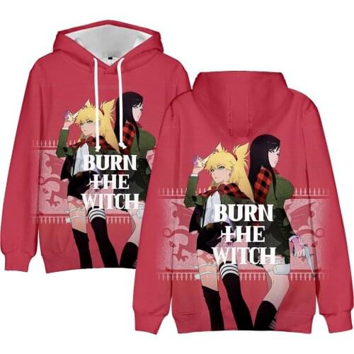 Anime Burn the Witch 3D Hooded T-shirts Winter Long Sleeve Teenager Unisex Streetwear Bleach Harajuku Clothes Cosplay