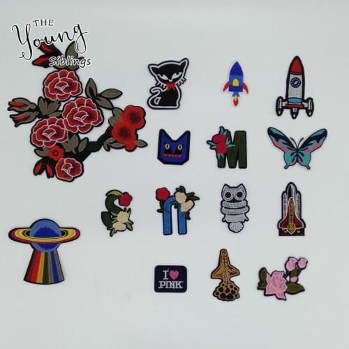 Hot sell Cartoon Patch Hot melt adhesive Applique Embroidery DIY Kids Sewing Clothing Accessories Patches 1pcs sell C6026-C6040