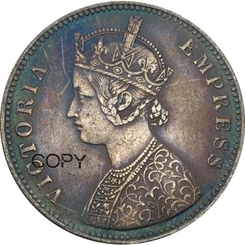 India Coins 1886 Victoria Queen Brass Silver Plated Copy Coin And Can Make The Different Color and Style Good Qualitly