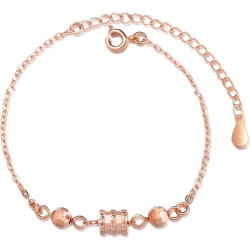 Exquisite Luck Bead Cylinder Geometric Link Chain Bracelet Jewelry Party Gift SL160