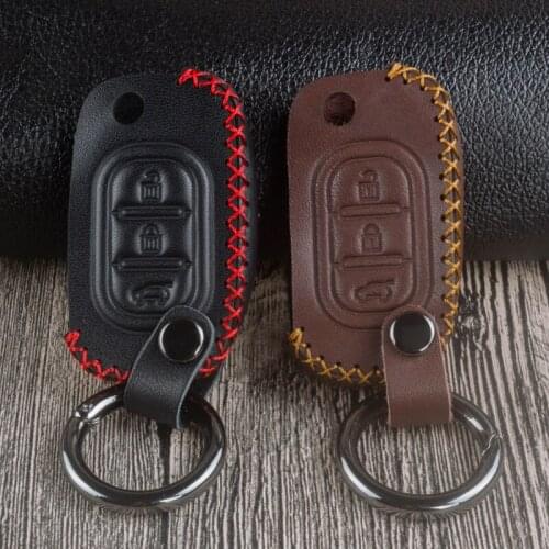 Leather Car Remote Key Fob Shell Cover Case for Lada Sedan Largus Kalina Granta Vesta X-Ray XRay Keyless Protect Accessories