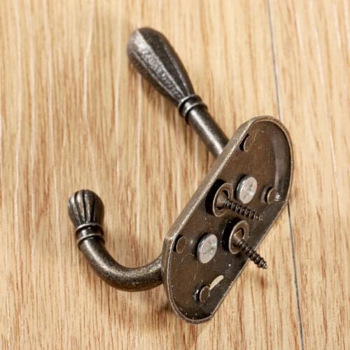 1pc 65*30mm Zinc alloy Cloth Hook Hanger Wall Hanging Hook Vintage Bronze Hook Coat Bag Hat Hanger Hook For Bathroom
