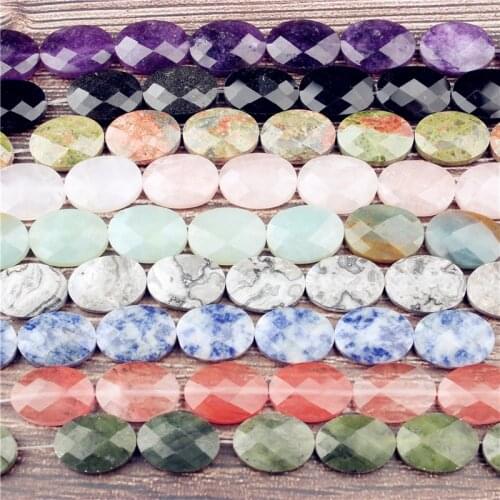 LanLi Cut face oval natural stone 16X16mm collect DIY accessories make necklace earrings hand string beads pendant sweater chain