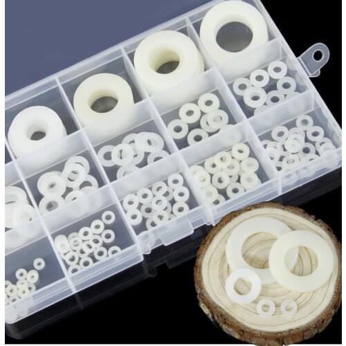 M4-M18 White nylon gasket insulated flat gasket hard Gasket Sealing Washer Spacer Using For G 1/2" 3/4" 1" BSP Fitting x125 PCS
