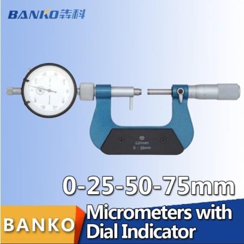 Micrometers with Dial Indicator 0-25-50-75-100-175mm sorting and testing of batch parts