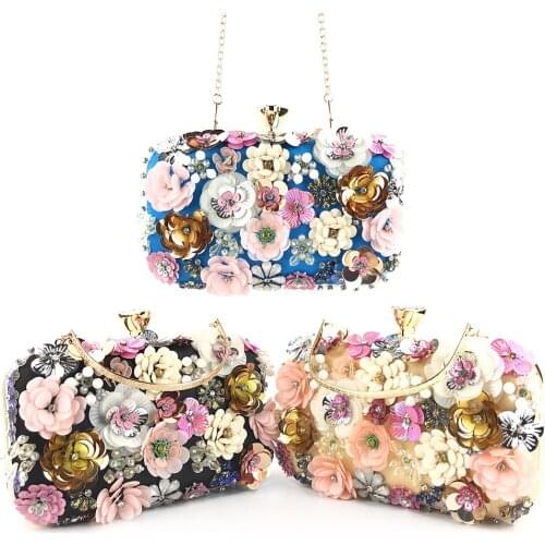 Fashion Pearls Bridal Hand Bags With Flowers Dragonfly Clutches For Wedding Jewelry Prom Evening Party Bag