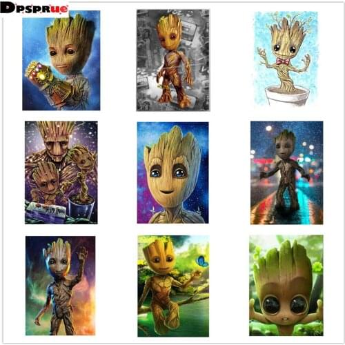 Dpsprue 5D Diy Full Square Round Stone Cartoon Role Resin Diamond Painting Cross Stitch 3D Embroidery Diamant Mosaic Gift