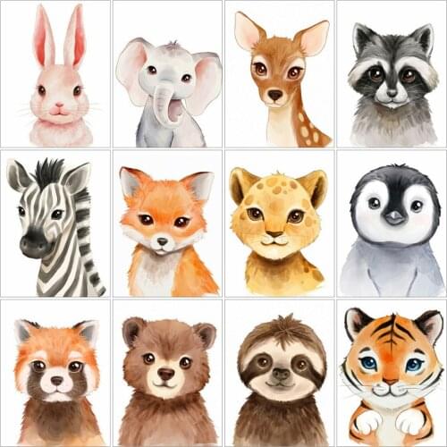 HUACAN Full Drill Diamond Painting Tiger Kits Diamond Mosaic Cartoon Animal Cross Stitch Handmade Gift Art