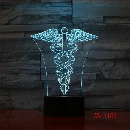 New King cane 3d Small Night Light Remote Touch Colorful Gifts 3d Small Kids Lamp Luminaria De Mesa 3d Light Fixtures AW-1158