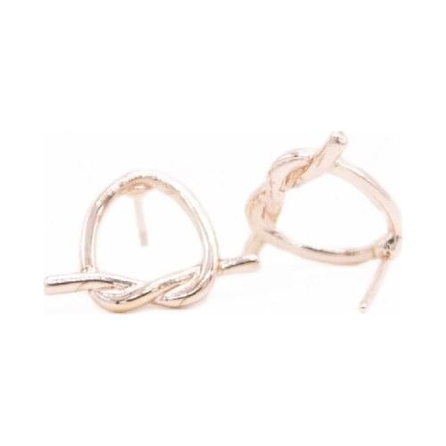 New Trendy Simple Knot Style Stud Earring Round Pattern Zinc alloy Material Three Color Optional