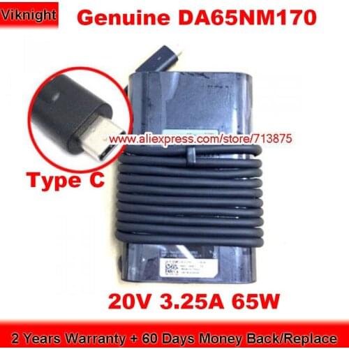 Genuine DA65NM170 65W Charger 20V 3.25A AC Adapter for Dell LATITUDE 11 5175 5179 5285 5289 7370 7275 Power Supply
