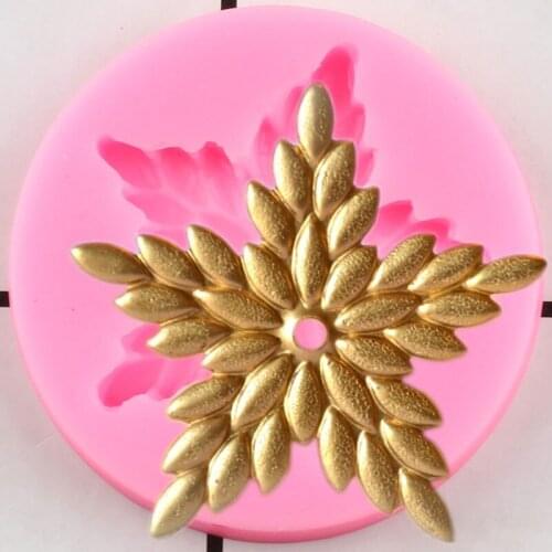 Relief Leaves Silicone Mold Star Shape Fondant Cake Decorating Tools Cupcake Topper Candy Resin Clay Chocolate Gumpaste Moulds