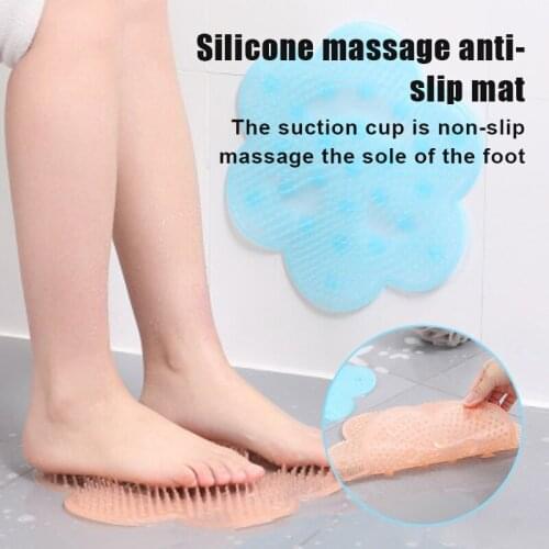 Lazy Bath Massage Pad Silicone Bath Foot Massage Pad Mat Shower Massage Cushion Brush Suction Cup Non-slip Foot Mat Heal