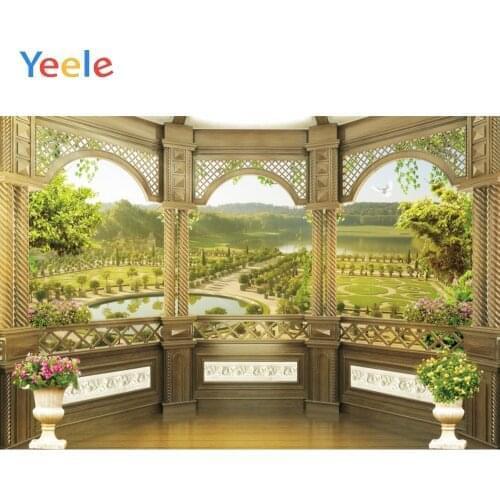 Vintage Royal Palace Spring Window Scene Nature Baby Portrait Photography Backdrop Background For Photo Shoot Vinyl Photophone