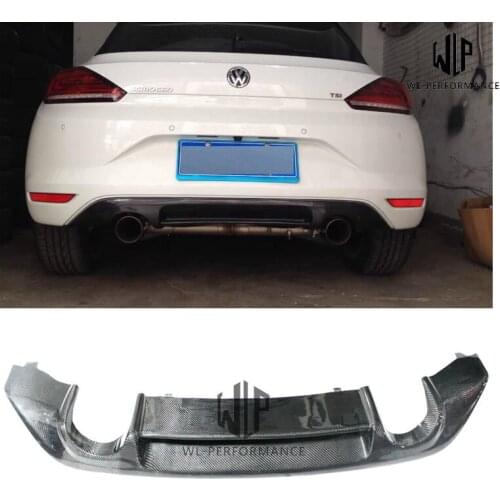 VW High Quality Carbon Fiber Rear Bumper Lip Diffuser Single Out Car Styling For Volkswagen Scirocco 1.4 T Car Body Kit 2015-UP