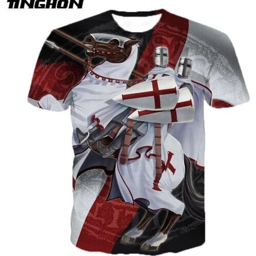 XS-7XL New Arrival Knights Templar 3D Printed T Shirt Men Women Fashion Casual T-shirts Hip Hop Streetwear T Shirt Tee 05