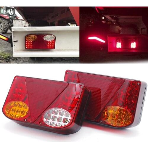2Pcs Waterproof Car LED Tail Light Rear Lamps Pair Boat Trailer 12V Rear Parts for Trailer Truck Car Lighting Waterproof
