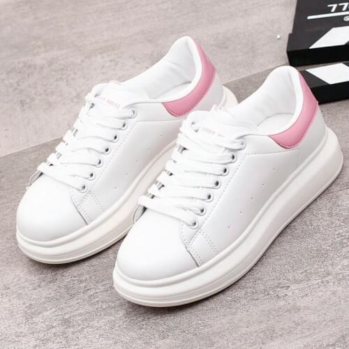 QWEDF 2019 Spring New Designer Wedges White Shoes Female Platform Sneakers Women Tenis Feminino Casual Female Shoes Woman AC-59