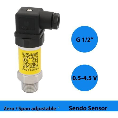0.5 4.5v pressure sensor, pressure 0 16bar, 0.35 bar, 1, 2.5, 4, 10, 16, 25, 40, 200, 250, 400 bar, g 1 2 thread, din connection