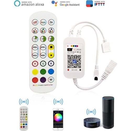 12v 24v Wifi Led Rgb Music Controller Sound Sensor Controlador Wifi Led Rgb Controller Dimmer Remote Control Rgb Wifi Controller